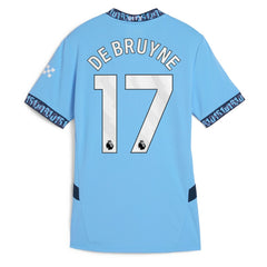 Puma - Kevin De Bruyne Manchester City Women's 2024/25 Home Replica Player Jersey - Light Blue