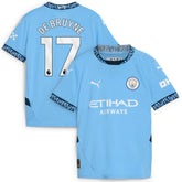 Puma - Kevin De Bruyne Manchester City Youth 2024/25 Home Replica Player Jersey - Light Blue