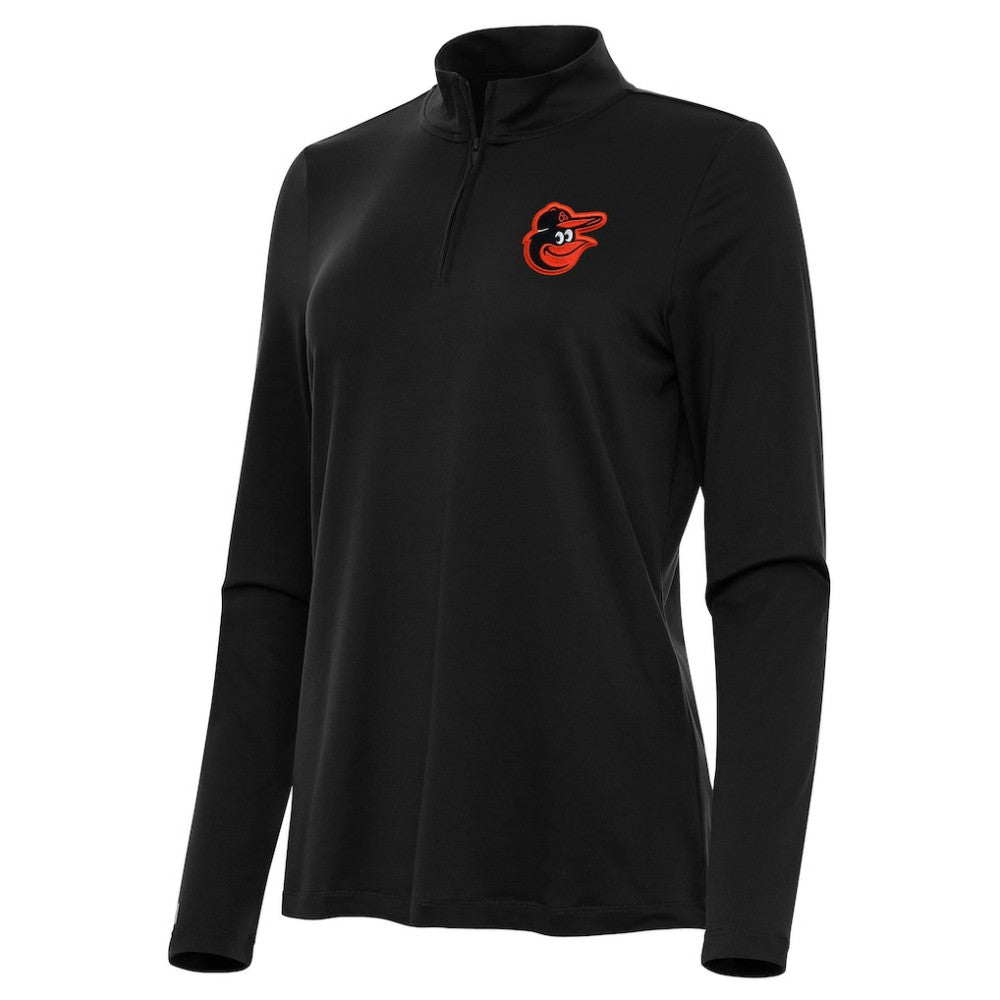 Baltimore Orioles Antigua Women's Reprocess Quarter-Zip Top - Black Outlet