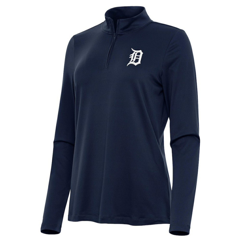 Detroit Tigers Antigua Women's Reprocess Quarter-Zip Top - Navy Sale