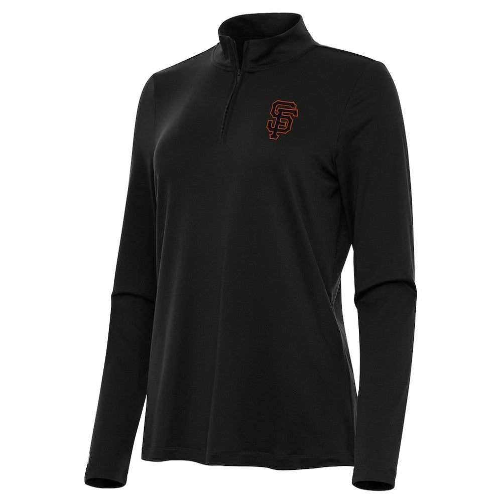 San Francisco Giants Antigua Women's Reprocess Quarter-Zip Top - Black Outlet