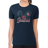 St. Louis Cardinals G-III 4Her by Carl Banks Women's Super-Slim Fit Lightweight Leopard Heart T-Shirt for sale