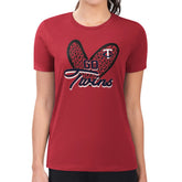 Minnesota Twins G-III 4Her by Carl Banks Women's Super-Slim Fit Lightweight Leopard Heart T-Shirt Near Me