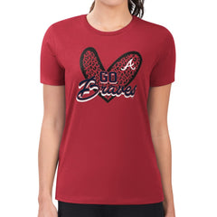 Atlanta Braves G-III 4Her by Carl Banks Women's Super-Slim Fit Lightweight Leopard Heart T-Shirt Near Me