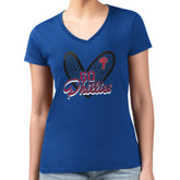Philadelphia Phillies G-III 4Her by Carl Banks Women's Super-Slim Fit Lightweight Leopard Heart V-Neck T-Shirt for sale