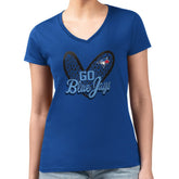 Toronto Blue Jays G-III 4Her by Carl Banks Women's Super-Slim Fit Lightweight Leopard Heart V-Neck T-Shirt Online