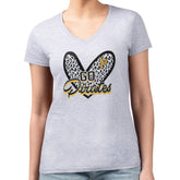 Pittsburgh Pirates G-III 4Her by Carl Banks Women's Super-Slim Fit Lightweight Leopard Heart V-Neck T-Shirt Sale