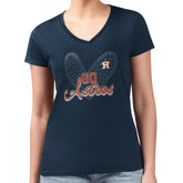 Houston Astros G-III 4Her by Carl Banks Women's Super-Slim Fit Lightweight Leopard Heart V-Neck T-Shirt Discount
