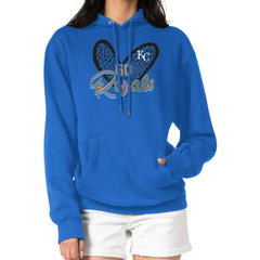 Kansas City Royals G-III 4Her by Carl Banks Women's Leopard Heart Pullover Hoodie for sale