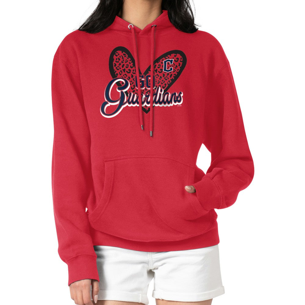 Cleveland Guardians G-III 4Her by Carl Banks Women's Leopard Heart Pullover Hoodie Outlet