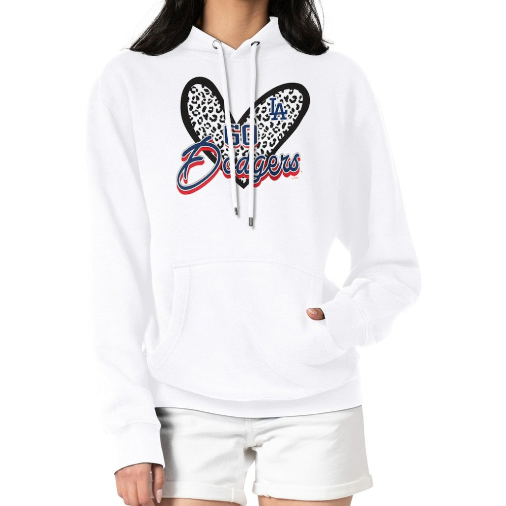 Los Angeles Dodgers G-III 4Her by Carl Banks Women's Leopard Heart Pullover Hoodie Online