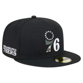New Era Philadelphia 76ers Camo Print UV 59FIFTY Fitted Hat Black