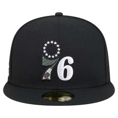New Era Philadelphia 76ers Camo Print UV 59FIFTY Fitted Hat Black