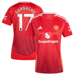 Adidas - Alejandro Garnacho Manchester United Women's 2024/25 Home Replica Player Jersey - Red