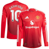 Marcus Rashford Manchester United 2024/25 Home Long Sleeve Player Jersey Red