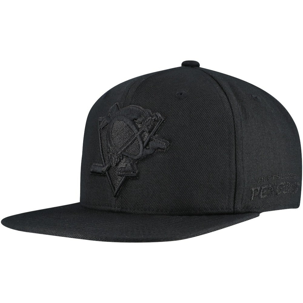Pittsburgh Penguins Mitchell & Ness Soul Strike Pearl Tonal Snapback Hat - Black | NHL Lifestyle