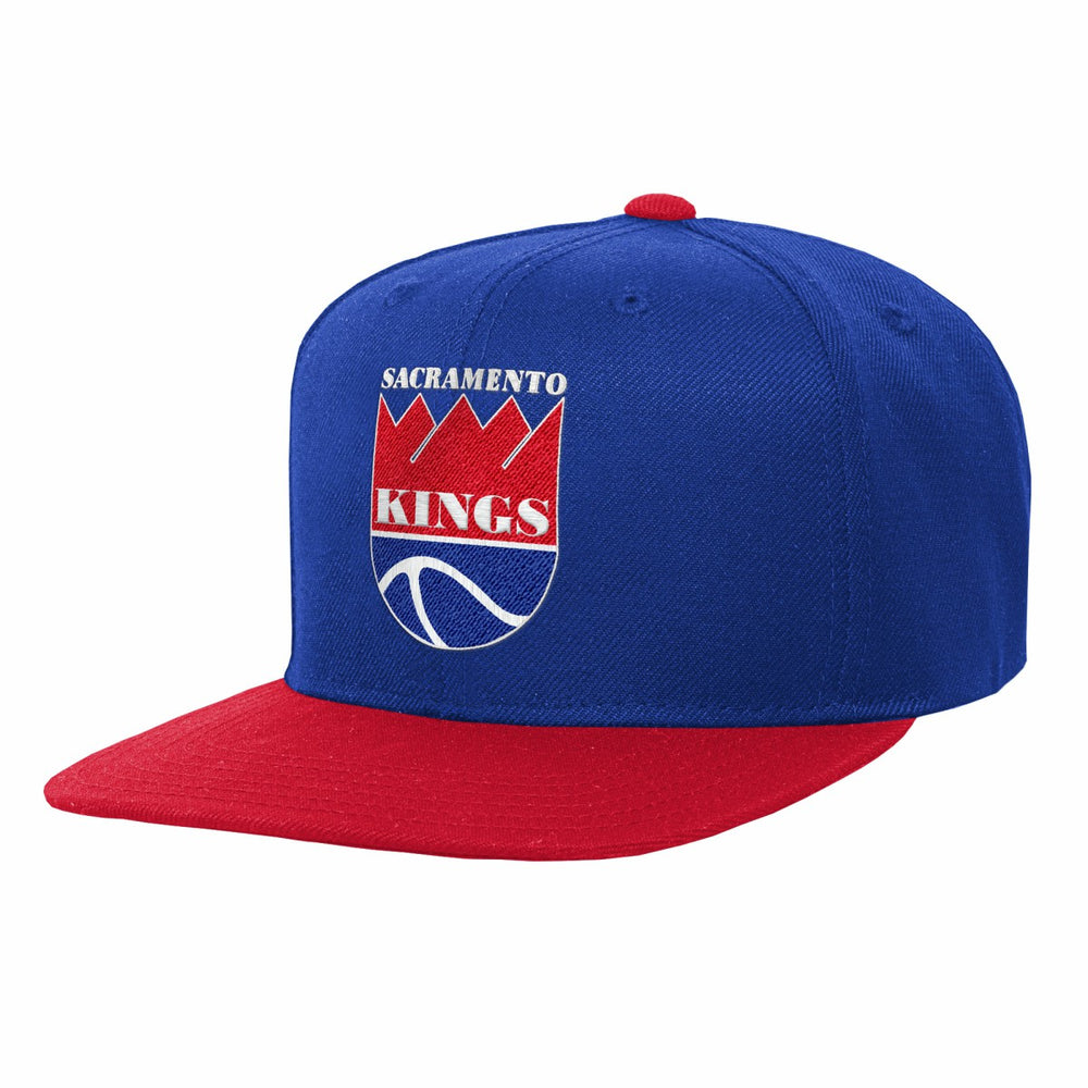 Sacramento Kings Youth Team Logo Two-Tone Flatbrim Snapback Hat Blue/Red