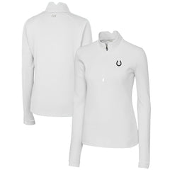 Indianapolis Colts Cutter & Buck Women's Traverse Stretch DryTec Quarter-Zip Top - White - NFL