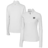 Cincinnati Bengals Cutter & Buck Women's Traverse Stretch DryTec Quarter-Zip Top - White - NFL