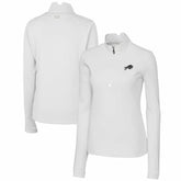 Buffalo Bills Cutter & Buck Women's Traverse Stretch DryTec Quarter-Zip Top - White - NFL