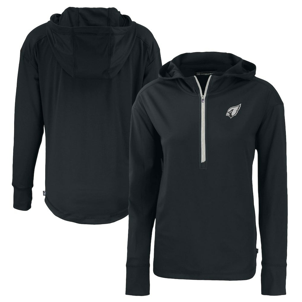 Arizona Cardinals Cutter & Buck Women's Daybreak Eco Recycled Half-Zip Hoodie - Black - NFL