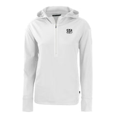 Cincinnati Bengals Cutter & Buck Women's Daybreak Eco Recycled Half-Zip Hoodie - White - NFL