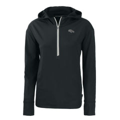 Denver Broncos Cutter & Buck Women's Daybreak Eco Recycled Half-Zip Hoodie - Black - NFL