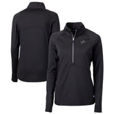 Detroit Lions Cutter & Buck Women's Adapt Eco Knit Stretch Recycled Half-Zip Pullover Top - Black - NFL