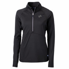 Detroit Lions Cutter & Buck Women's Adapt Eco Knit Stretch Recycled Half-Zip Pullover Top - Black - NFL