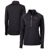 Buffalo Bills Cutter & Buck Women's Adapt Eco Knit Stretch Recycled Raglan Half-Zip Top - Black - NFL