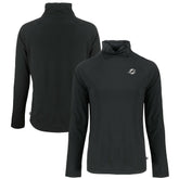 Miami Dolphins Cutter & Buck Women's Coastline Epic Comfort Eco Recycled Funnel Neck Pullover Sweatshirt - Black - NFL