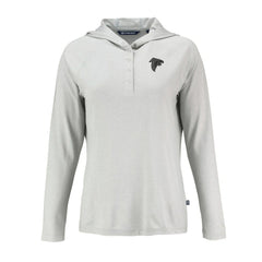Atlanta Falcons Cutter & Buck Women's Coastline Epic Comfort Eco Recycled Long Sleeve Hoodie T-Shirt - Gray - NFL