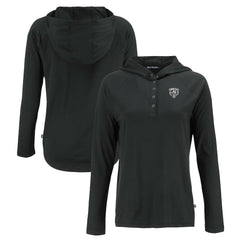 Chicago Bears Cutter & Buck Women's Coastline Epic Comfort Eco Recycled Long Sleeve Hoodie T-Shirt - Black - NFL