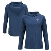 Chicago Bears Cutter & Buck Women's Coastline Epic Comfort Eco Recycled Long Sleeve Hoodie T-Shirt - Navy - NFL