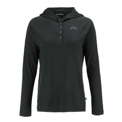 Los Angeles Chargers Cutter & Buck Women's Coastline Epic Comfort Eco Recycled Long Sleeve Hoodie T-Shirt - Black - NFL