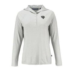 Jacksonville Jaguars Cutter & Buck Women's Coastline Epic Comfort Eco Recycled Long Sleeve Hoodie T-Shirt - Gray - NFL