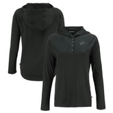 Detroit Lions Cutter & Buck Women's Coastline Epic Comfort Eco Recycled Long Sleeve Hoodie T-Shirt - Black - NFL