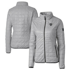 Las Vegas Raiders Cutter & Buck Women's Rainier PrimaLoft Eco Insulated Full-Zip Puffer Jacket - Gray - NFL