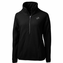 Detroit Lions Cutter & Buck Women's Cascade Eco Sherpa Fleece Half-Zip Jacket - Black - NFL