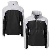 Detroit Lions Cutter & Buck Women's Charter Eco Recycled Half-Zip Hoodie Anorak Jacket - Black/Gray - NFL