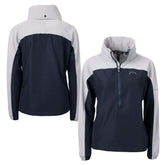 Los Angeles Chargers Cutter & Buck Women's Charter Eco Recycled Half-Zip Hoodie Anorak Jacket - Navy/Gray - NFL