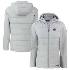 Las Vegas Raiders Cutter & Buck Women's Evoke Hybrid Eco Softshell Recycled Full-Zip Hoodie Jacket - Gray - NFL