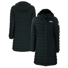 Baltimore Ravens Cutter & Buck Women's Mission Ridge Repreve Eco Insulated Full-Zip Hoodie Long Puffer Jacket - Black - NFL