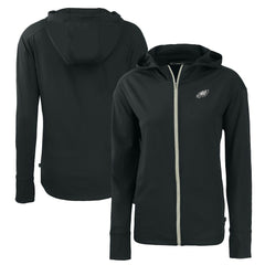 Philadelphia Eagles Cutter & Buck Women's Daybreak Eco Recycled Full-Zip Hoodie - Black - NFL