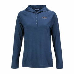 Seattle Seahawks Cutter & Buck Women's Coastline Epic Comfort Eco Recycled Long Sleeve Hoodie T-Shirt - Navy - NFL