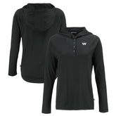 Washington Commanders Cutter & Buck Women's Coastline Epic Comfort Eco Recycled Long Sleeve Hoodie T-Shirt - Black - NFL