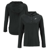 Philadelphia Eagles Cutter & Buck Women's Coastline Epic Comfort Eco Recycled Long Sleeve Hoodie T-Shirt - Black - NFL