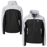 Minnesota Vikings Cutter & Buck Women's Charter Eco Recycled Half-Zip Hoodie Anorak Jacket - Black/Gray - NFL