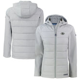 San Francisco 49ers Cutter & Buck Women's Evoke Hybrid Eco Softshell Recycled Full-Zip Hoodie Jacket - Gray - NFL