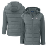 New York Giants Cutter & Buck Women's Evoke Hybrid Eco Softshell Recycled Full-Zip Hoodie Jacket - Gray - NFL